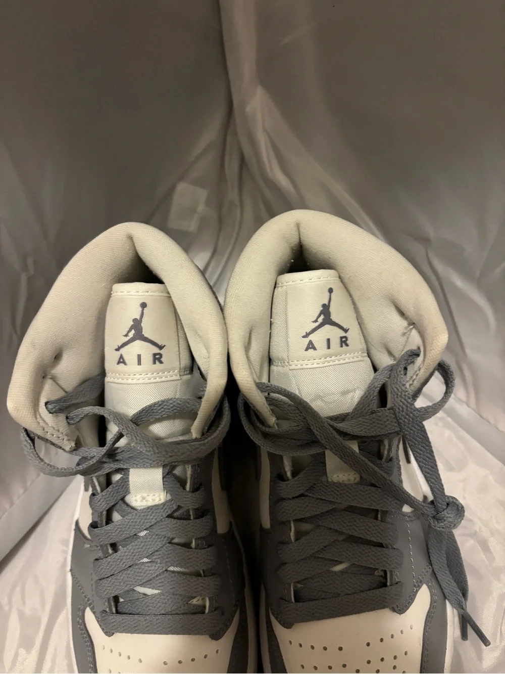 Nike Mid-Top Sneakers in Gray & White